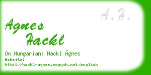 agnes hackl business card